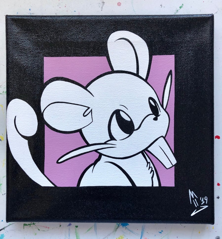 Image of “Curious Rattata” - Acrylic Painting