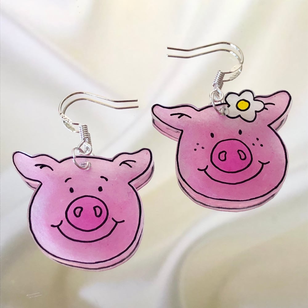 Image of percy & penny pig earrings