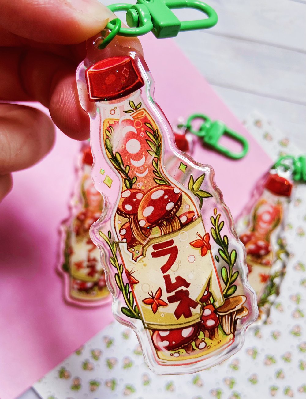 Mushroom Cottagecore Soda | Keychain, Charm