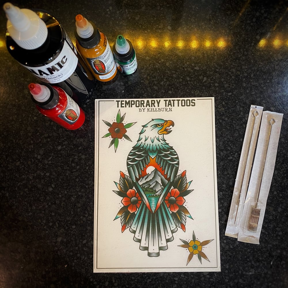 Image of EAGLE TEMPORARY TATTOO - LARGE