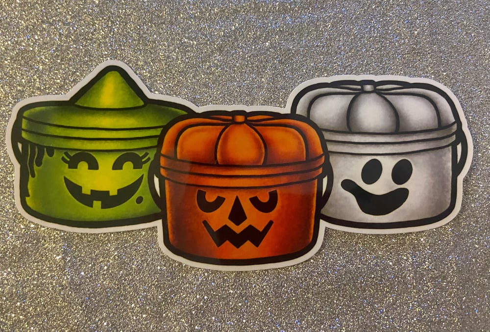 Halloween Bucket Stickers (Regular and Large)