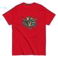 Image 5 of Unisex classic tee, Turquoise and Brown Skull Tee, Western