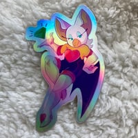 Image of Rouge the Bat Rainbow Reflective Stickers
