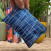 Image 1 of Blue Geometric Mini Pouch // Dog Treat Pouch // Soap Bar Pouch // Coin Purse