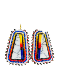 Image 1 of Stoned Inlay Earrings 