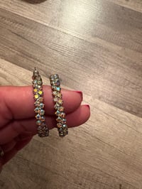 Image 1 of  Iridescent Rhinestone hoops