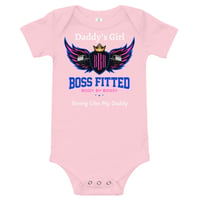 Image 2 of BOSSFITTED Pink and Blue Logo Baby Short Sleeve Tee