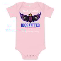 Image 2 of BOSSFITTED Pink and Blue Logo Baby Short Sleeve Tee