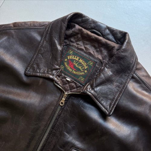 Image of 1990s Heayweight Leather Cropped Jacket, Size Large