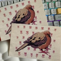 Image 1 of mourning dove tulips mini print