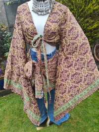 Image 5 of Pefkos co ord sarong set -light brown and green