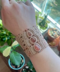 Image 1 of Sunstone Macrame Cuff Bracelet