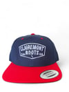 Red white and blue patch logo SnapBack 