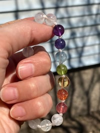 Image 3 of Rainbow Chakra Bracelet, Rainbow Gemstone Adjustable Bracelet, Rainbow Crystal Bracelet