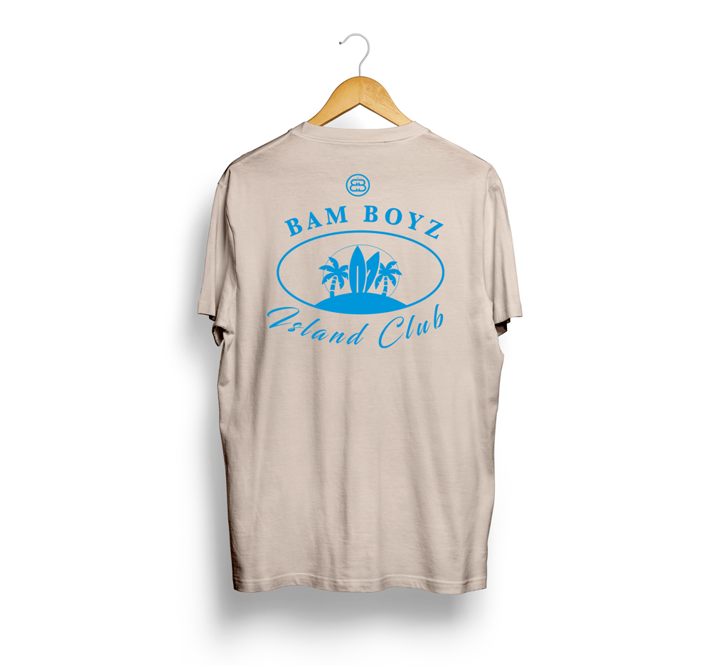 Image of Island club  Cream & blue T 