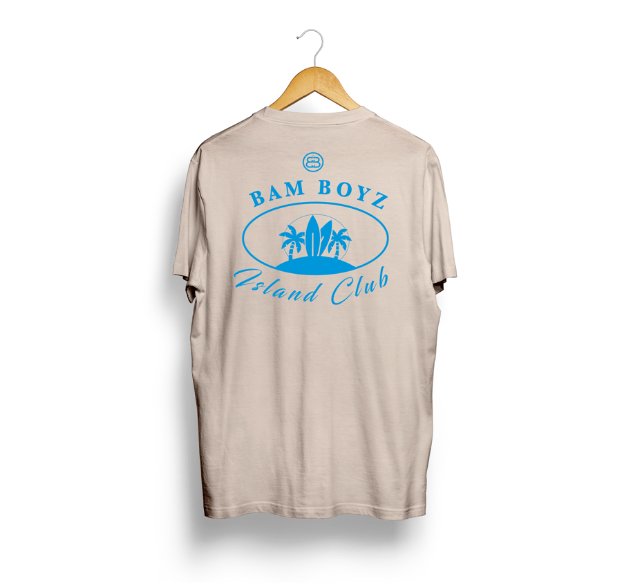 Image of Island club  Cream & blue T 