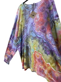 Image 7 of 4XL Unisex Adult Waffle Long Sleeve Shirt in Candy Geode Ice Dye