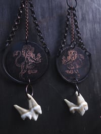 Image 3 of heraldic lion hangers (can be earrings for non-sensitive ears)