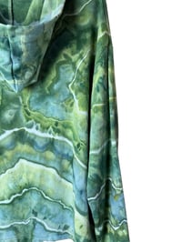 Image 8 of S Ladies French Terry Bamboo Blend Hoodie in Verdant Geode Ice Dye