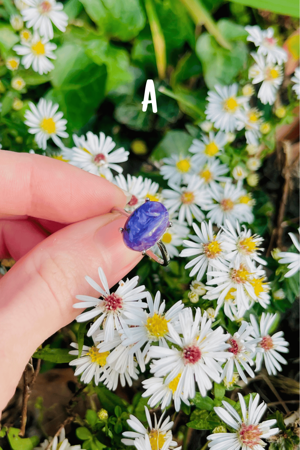 Image of Charoite Silver Adjustable Ring