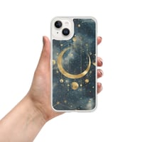 Image 21 of Blue and Gold Celestial Moons Design Clear Case for iPhone®