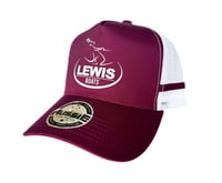 Image 2 of LEWIS STRIPE TRUCKER CAP - BURGANDY/WHITE