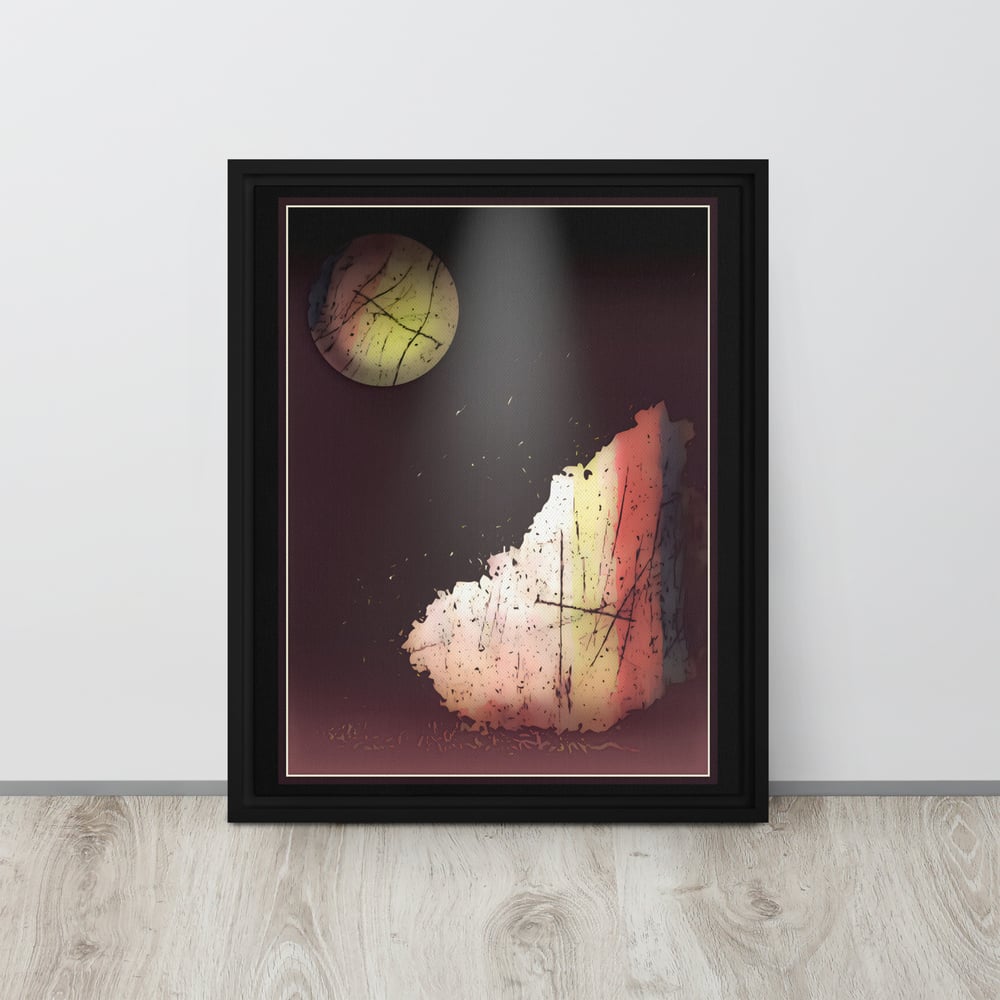 Chair & Planet - Framed Canvas