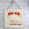 Autumn Blessings 9" wooden sign.