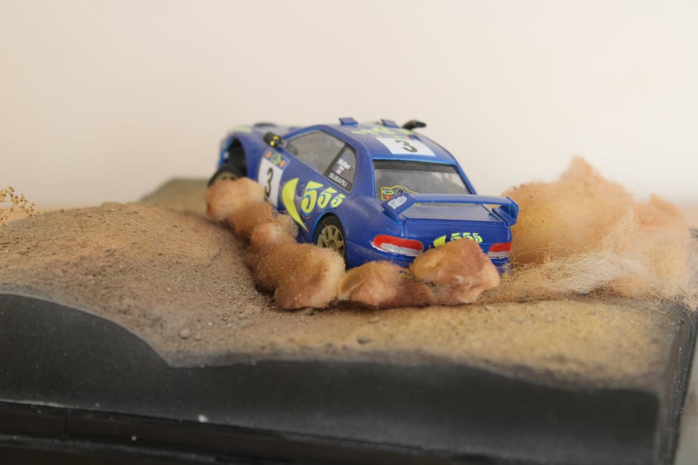 Image of Rally Diorama 1/43 scale McRae Safari Rally Kenya Subaru Impreza Art Piece WRC