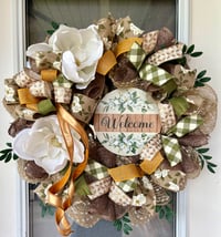 Image 1 of Magnolia welcome wreath 