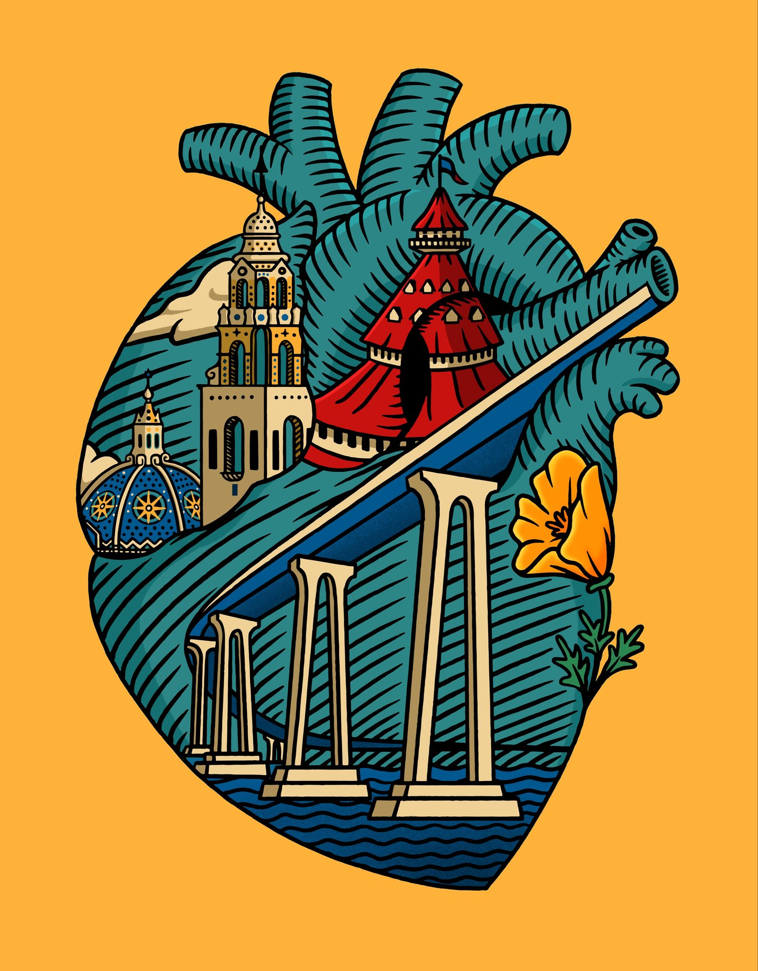 Image of NEW Corazón de San Diego Print