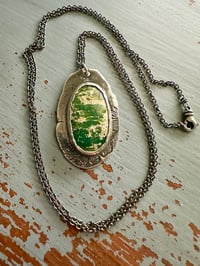 Image 2 of Stone Mountain turquoise necklace with Bukowski quote