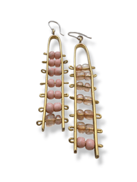 Image 2 of Abacus earrings- long asymmetric pinkies