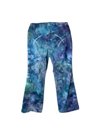 Image 8 of ♻️ UPCYCLED 16 Average Lane Bryant Flare Jeans in Mermaid Ice Dye