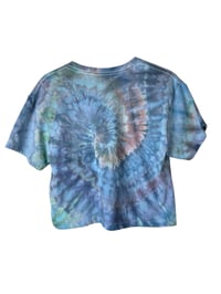 Image 7 of XS Crop Tee in Soft Tidal Spiral Ice Dye