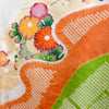 Antique Silk Kimono (Green & Orange Shibori) 