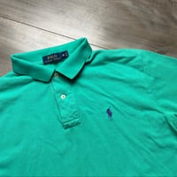 Image 2 of werm Liljerryspringer peter polo shirt teal SZ Medium
