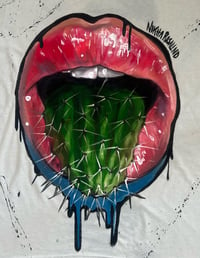 Image 4 of NR ART APPAREL “WATCH YOUR MOUTH” HAND PAINTED T-SHIRT LARGE