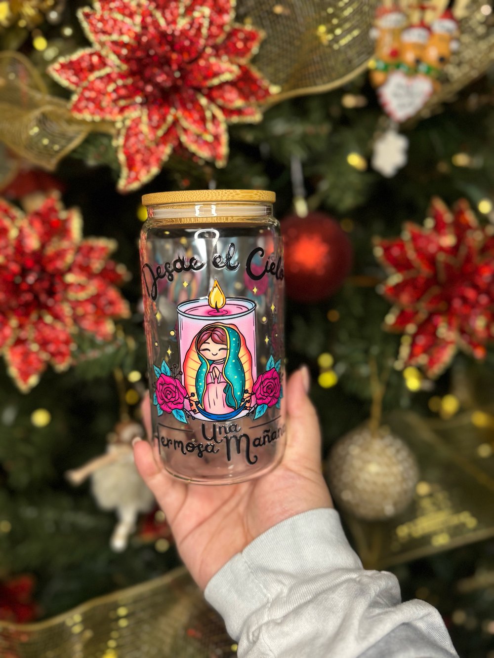 Image of 16oz Frosted/ Clear Libby Glass - VIRGEN