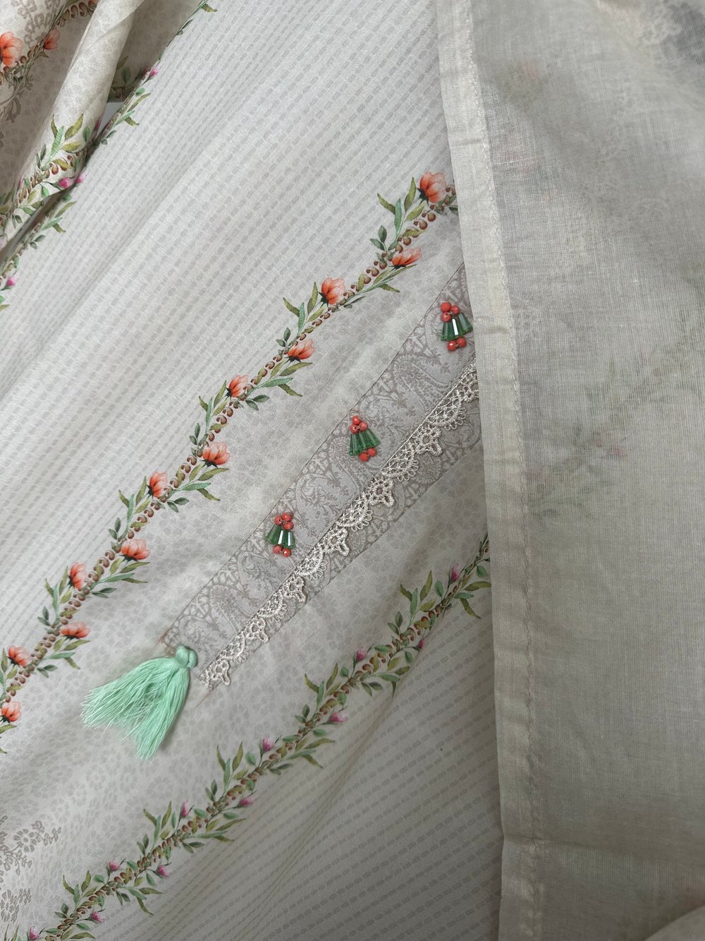 Cream lawn suit