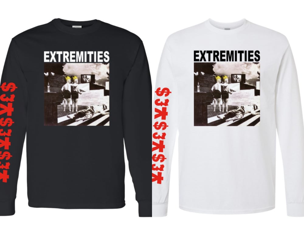 Image of Jesus on the TV Long Sleeve Black/White 