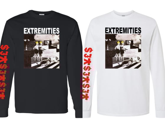 Image of Jesus on the TV Long Sleeve Black/White 