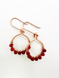 Red Jade  (Copper) Small Hoop Earrings