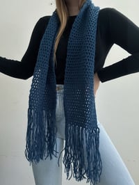 Image 2 of Handmade dark blue scarf 