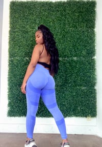 Image 5 of High waist squat proof leggings (blueberry) or