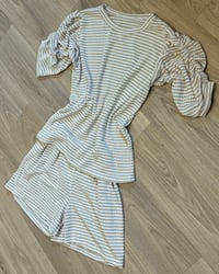 Image 1 of Crochet ruched sleeve shorts set - 2 colours 