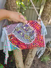 Image 8 of Chilean Bag -white tassles / fringes and Silver strap