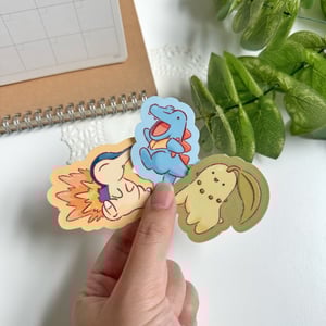 Image of Gen 2 Starter Pokémon Waterproof Stickers