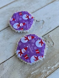 Image 3 of White Snowflake earrings