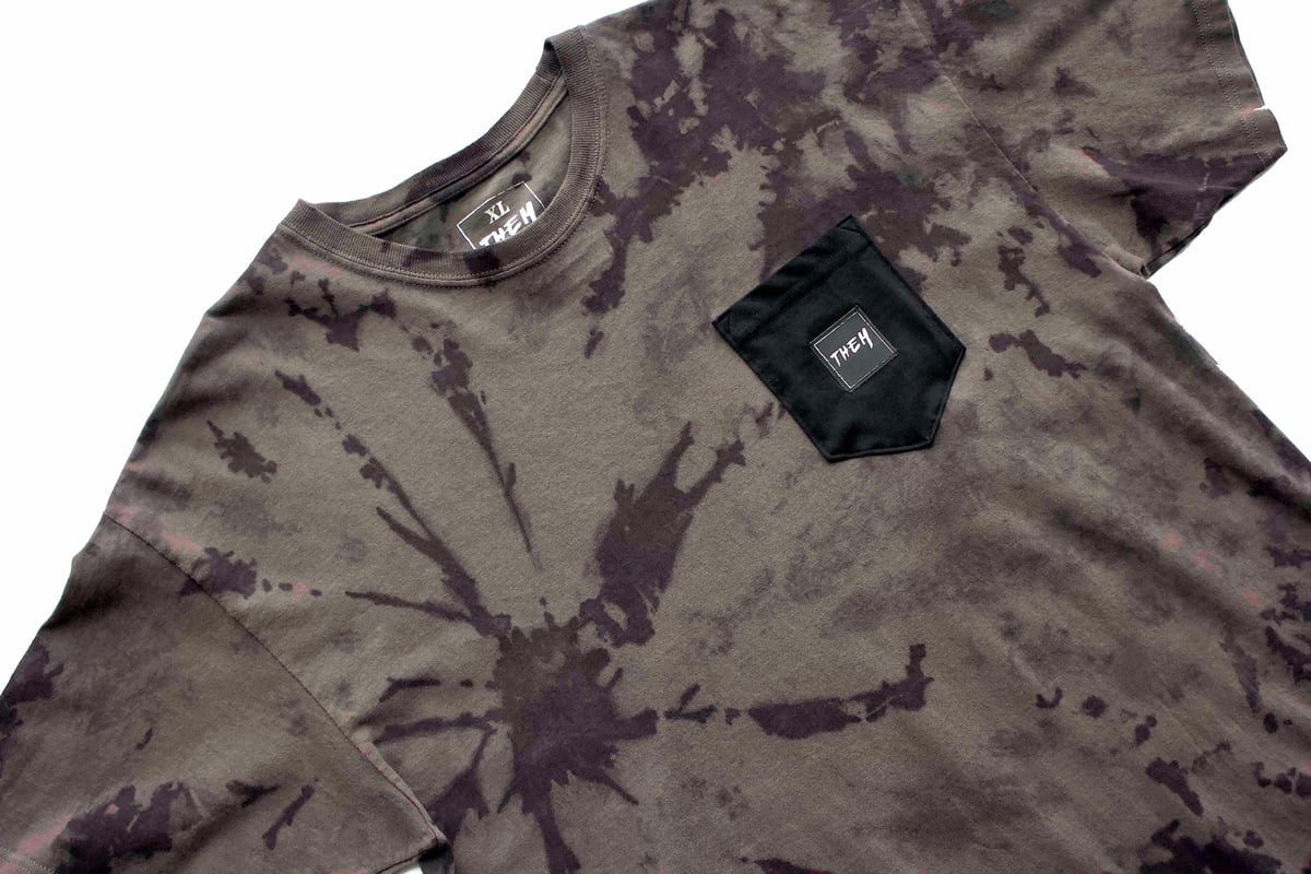 Image of Pocket T Black Tie Dye V1